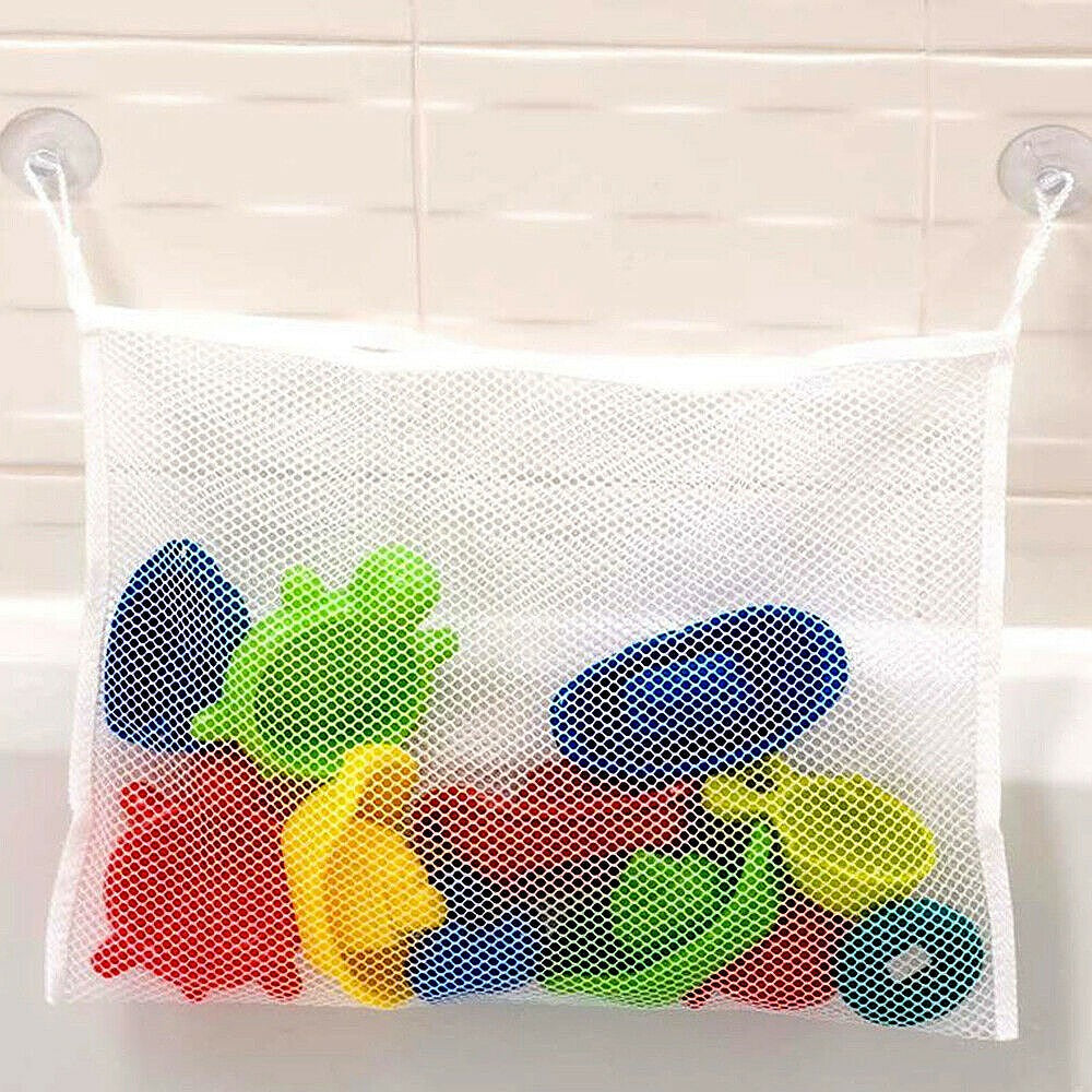 Kids Baby Bath Toy Hanging Organizer Anti-Slip Sucker Storage Bag Toy Mesh Holder Shower Bathroom Organizer