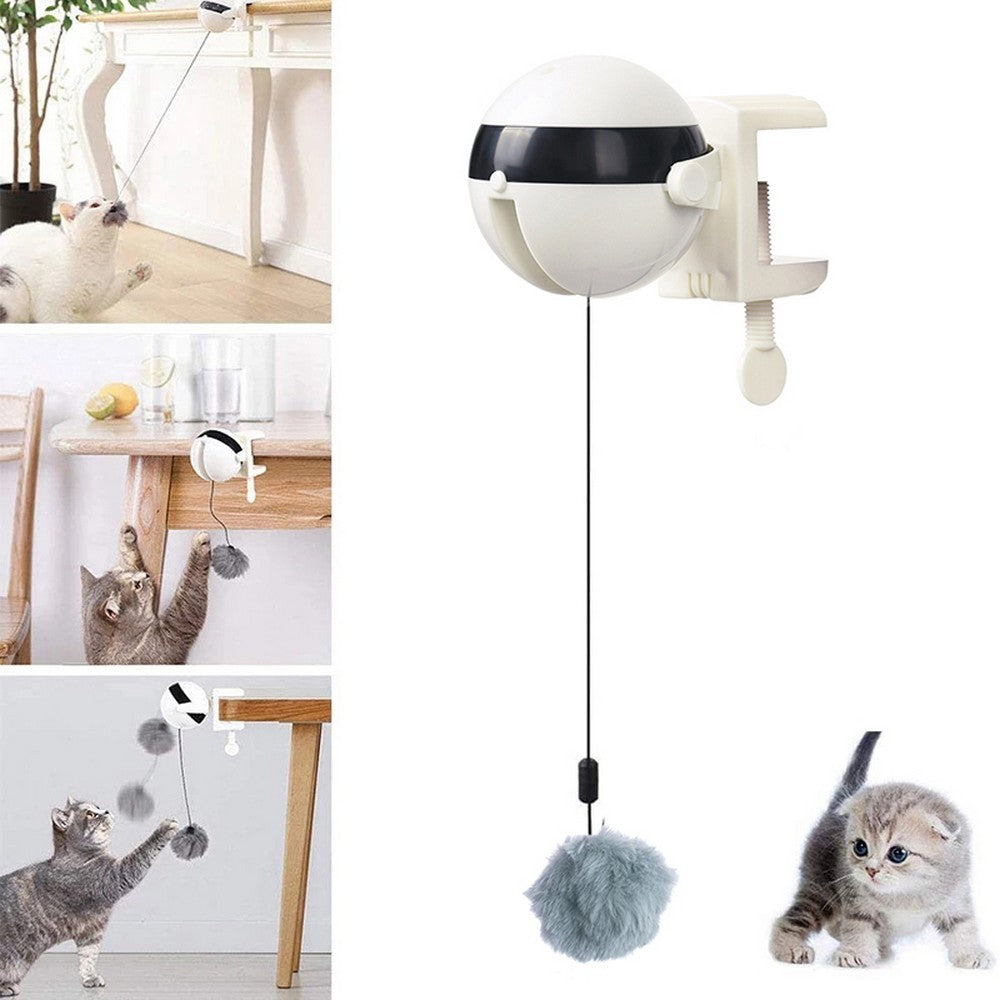 Electric Automatic Lifting Cat Ball Interactive Cat Teaser Toy Cat Playing Toy Smart Pet Cat Ball Toy Black