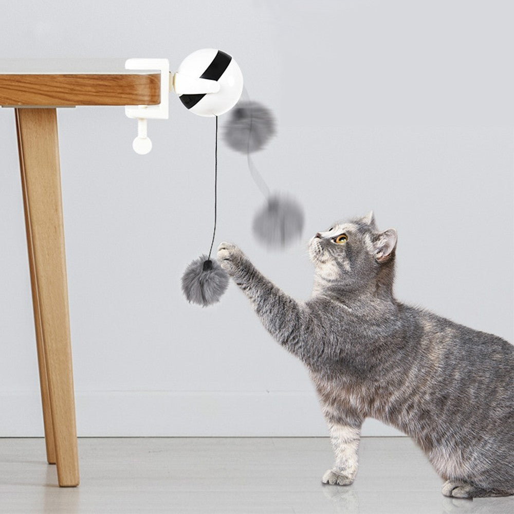 Electric Automatic Lifting Cat Ball Interactive Cat Teaser Toy Cat Playing Toy Smart Pet Cat Ball Toy Black
