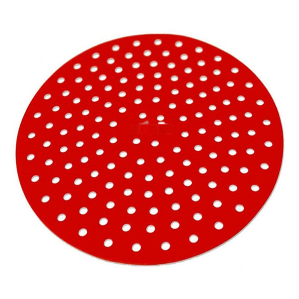 2 X Round Shaped Air Fryer Liners Reusable Baking Pads Air Fryer Mats Steaming Basket Mats Non-Stick Liners for Air Fryers Red Small