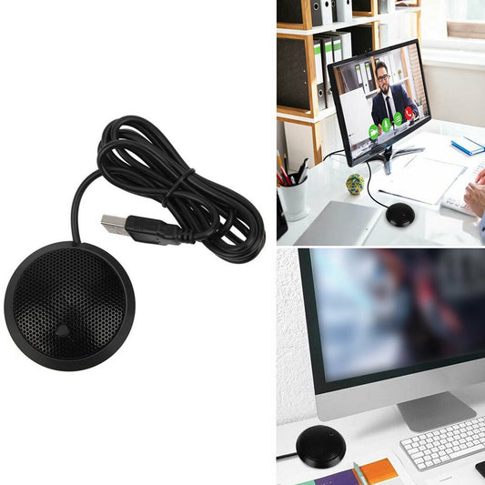 Conference USB Microphone Computer Microphone with Mute Button Meeting Microphone Plug and Play Desktop Microphone