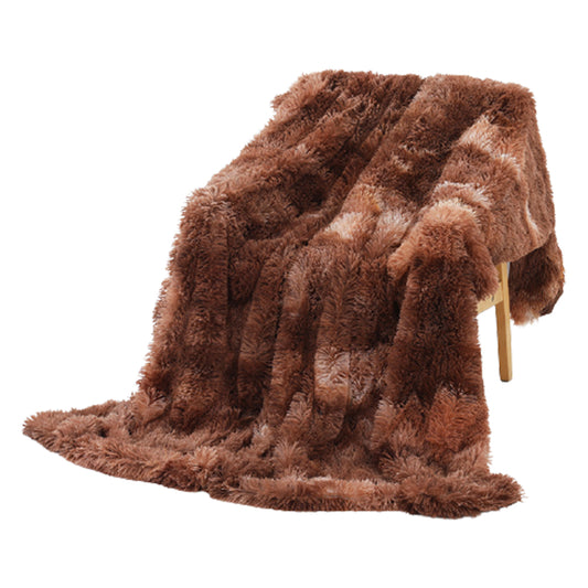 Shaggy Throw Plush Super Soft Blanket Winter Warm Dye Blanket for Bed Sofa