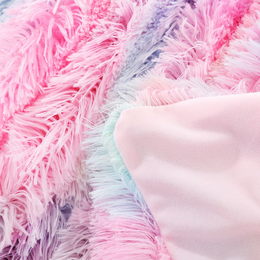 Shaggy Throw Plush Super Soft Blanket Winter Warm Dye Blanket for Bed Sofa
