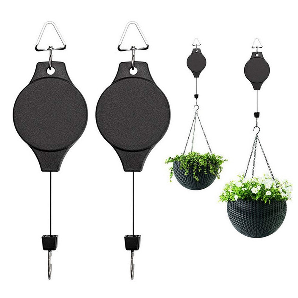 Garden Plant Pulley Retractable Hanger Flower Basket Pot Pull Down Hanging Hook