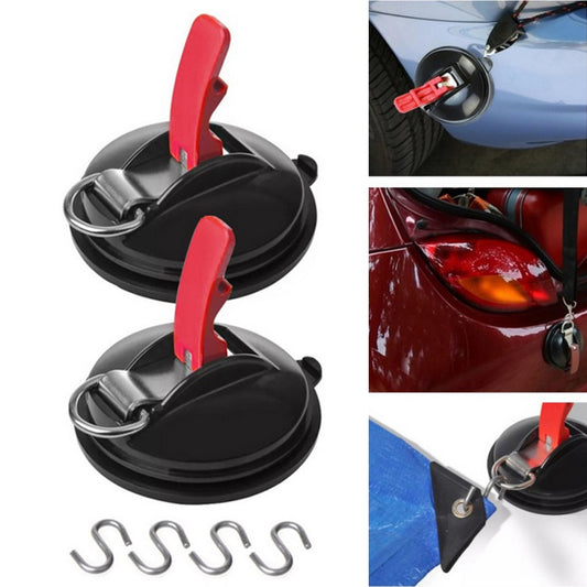 2 Suction Cup Anchors with 4 Hooks Outdoor Camping Tent Suction Anchor Strong Car Awning