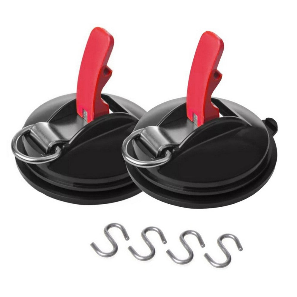 2 Suction Cup Anchors with 4 Hooks Outdoor Camping Tent Suction Anchor Strong Car Awning