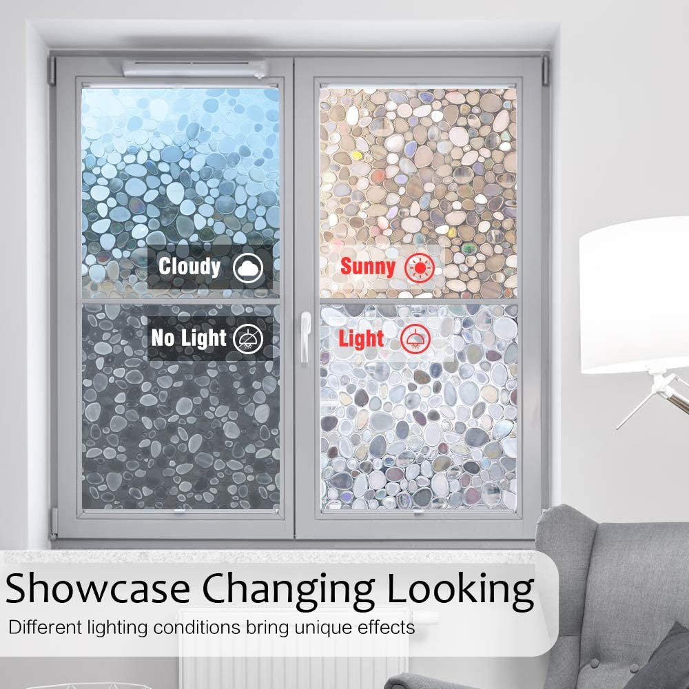 4Pcs 45 x 100cm Privacy Glass Window Films Window Sticker Static Cling Glass Films