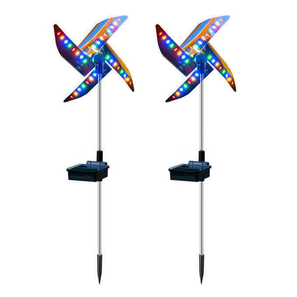 2 X LED Windmill Light LED Solar Light Garden Decoration Solar Windmill Pinwheel Lamp