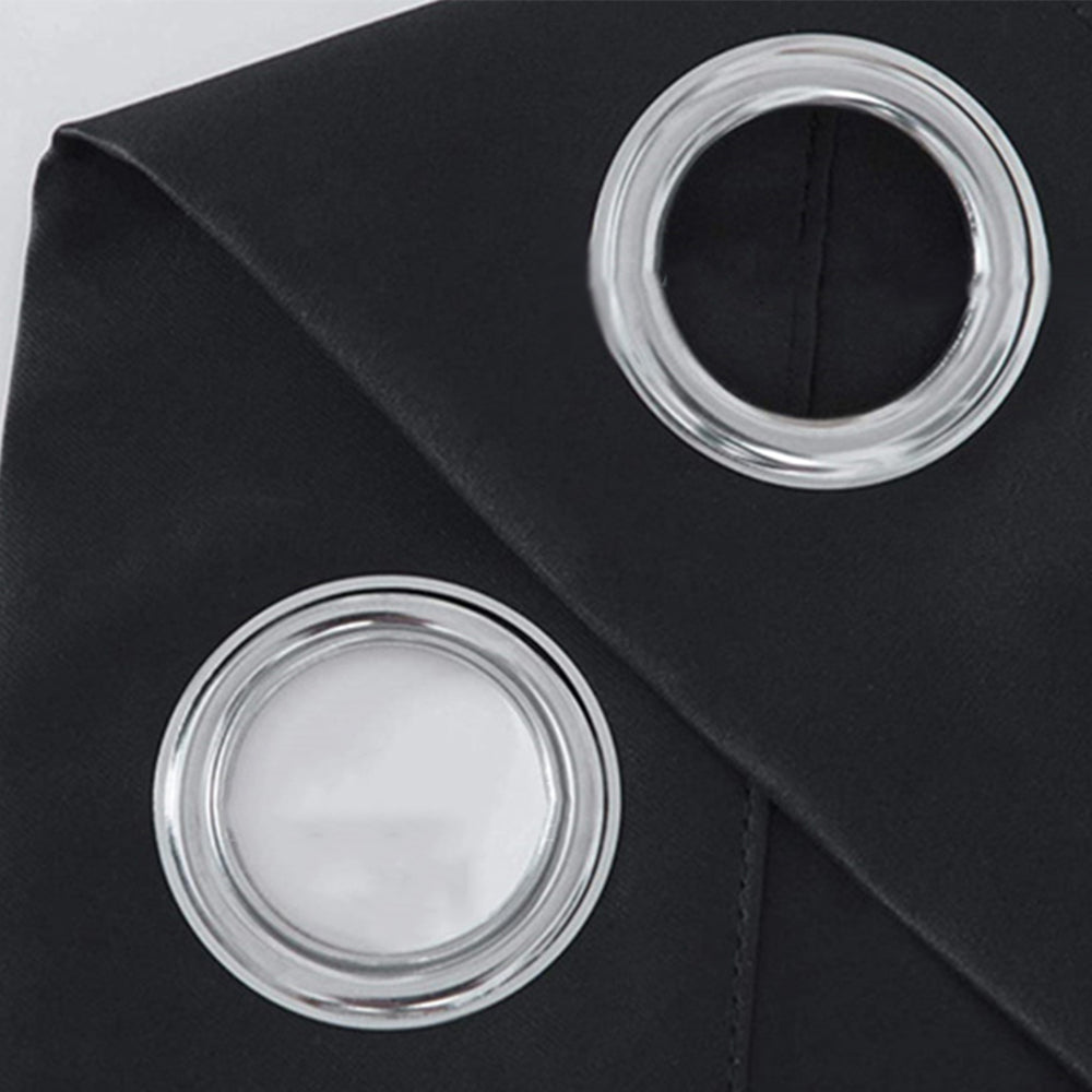 Black 2 Panels 140 x 260cm Blackout Curtains Grommet Room Darkening Curtains