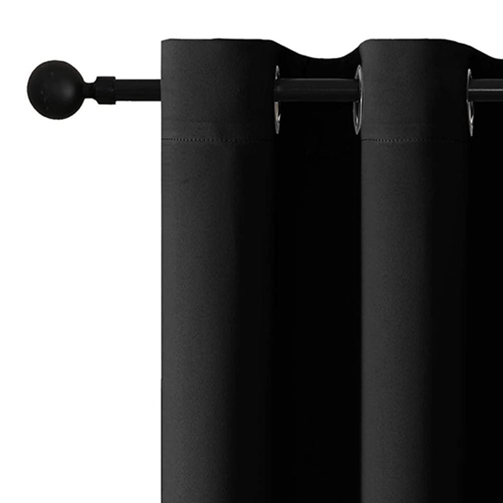 Black 2 Panels 140 x 260cm Blackout Curtains Grommet Room Darkening Curtains