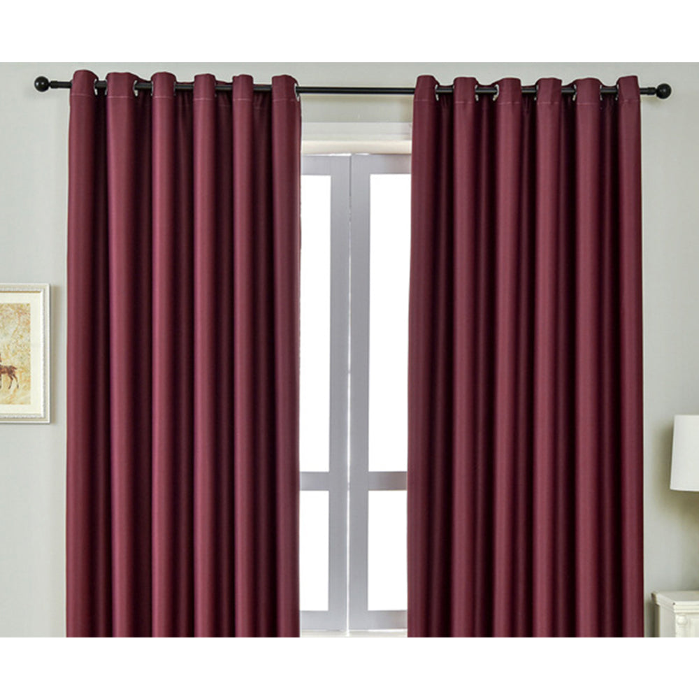Red 2 Panels 140 x 260cm Blackout Curtains Grommet Room Darkening Curtains