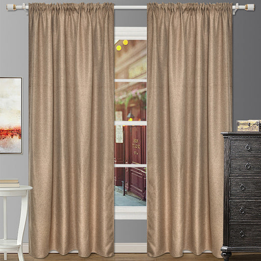2Pcs Coffee 140x240cm Blackout Window Curtains Room Darkening Curtains Home Accs