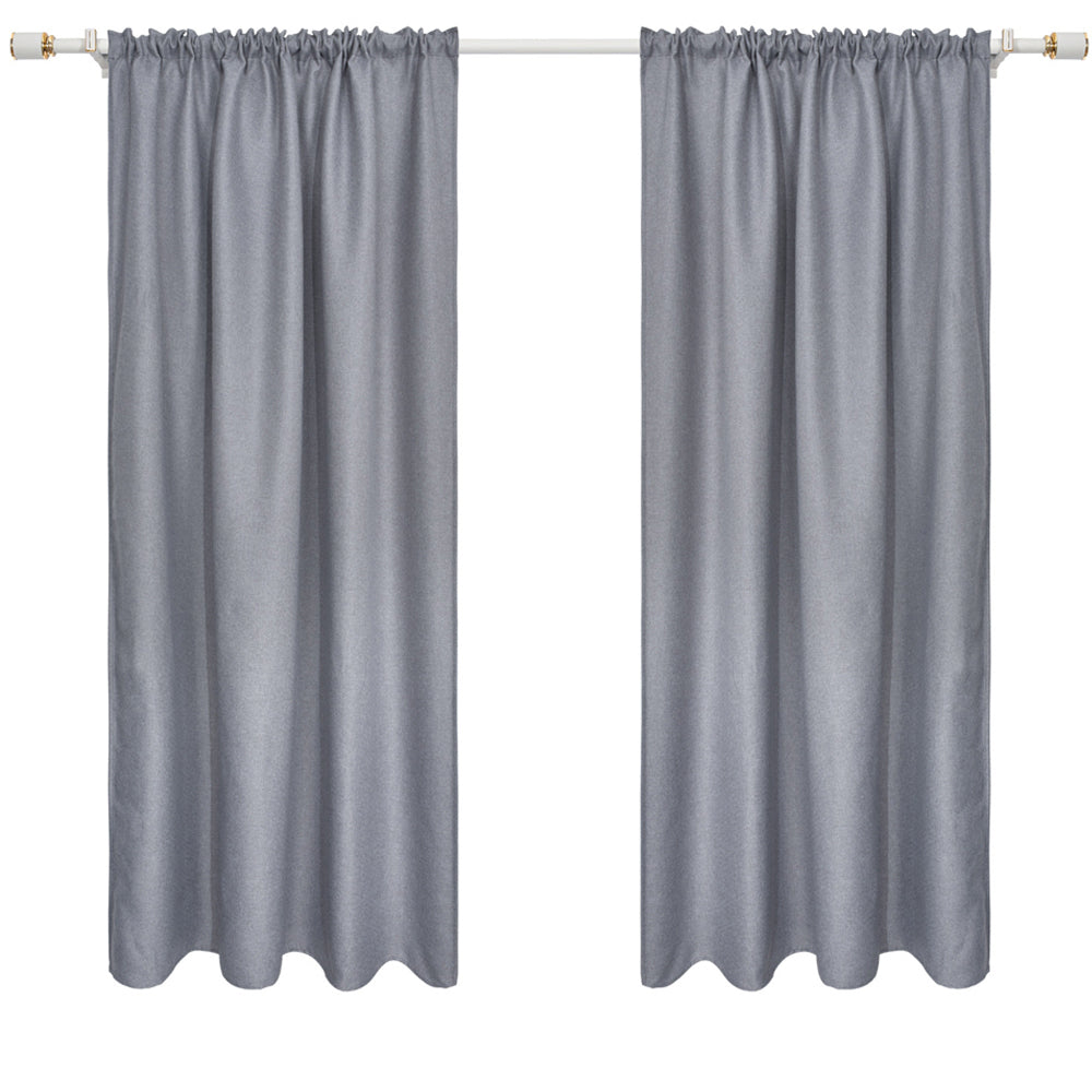 2Pcs Grey 140x240cm Blackout Window Curtains Room Darkening Curtains Home Accs