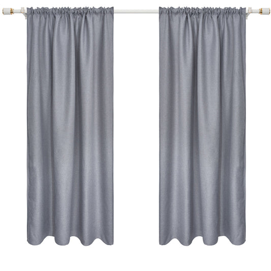 2Pcs Grey 140x240cm Blackout Window Curtains Room Darkening Curtains Home Accs