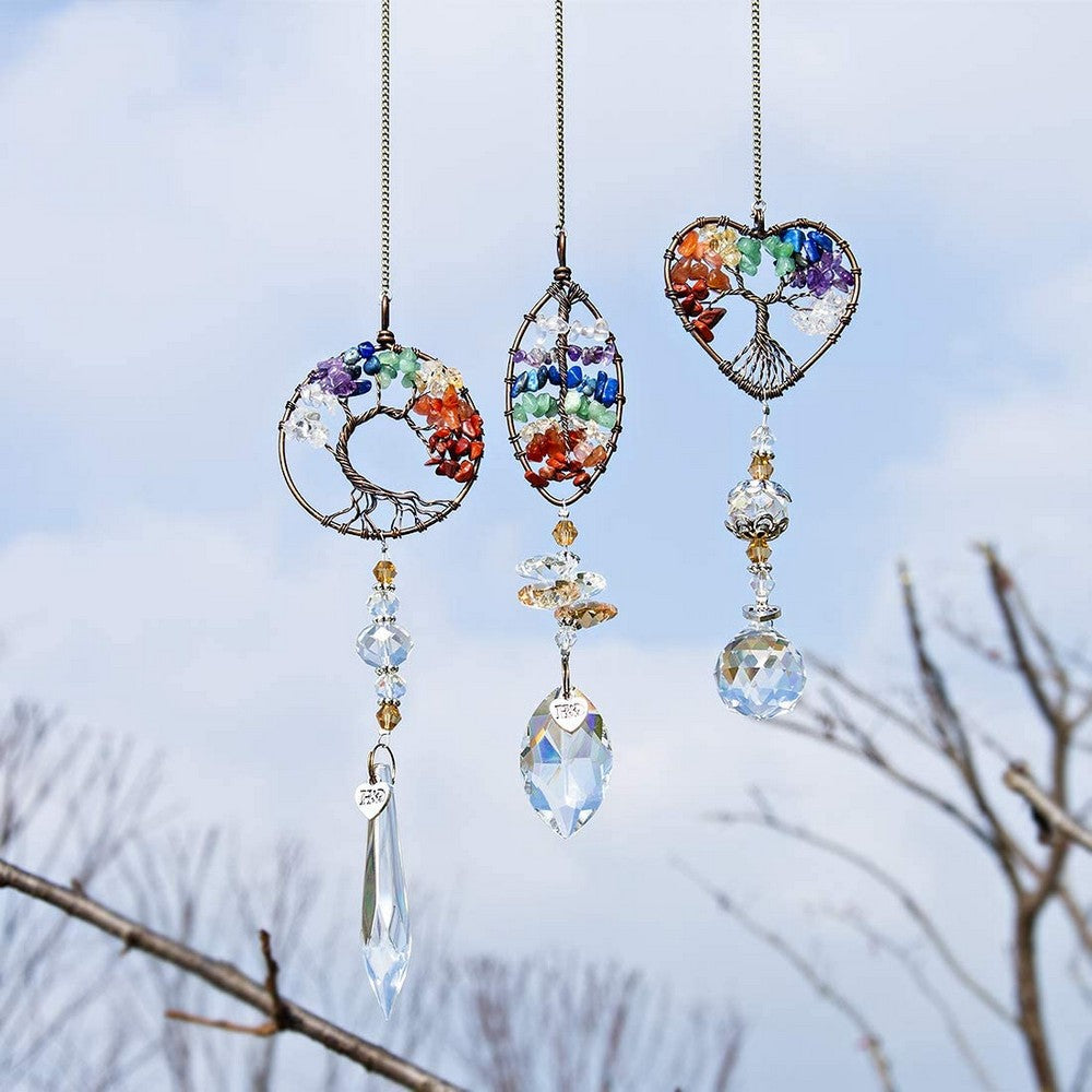 3Pcs Hanging Rhinestone Pendant Car Window Hanging Ornament Home Decoration