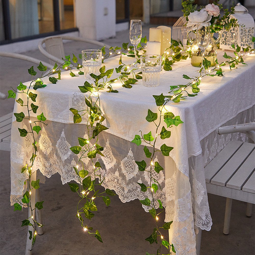 10 Meters Ivy Leaf LED Garland String Lights 100 LEDs Artificial Vine Fairy Lights Party Decor