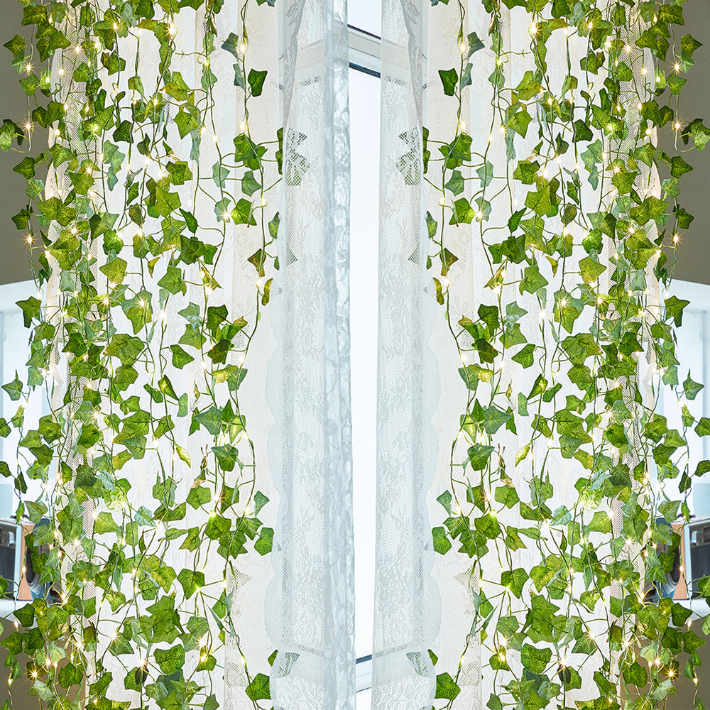 2X 10 Meters Ivy Leaf LED Garland String Lights 100 LEDs Artificial Vine Fairy Lights Party Decor