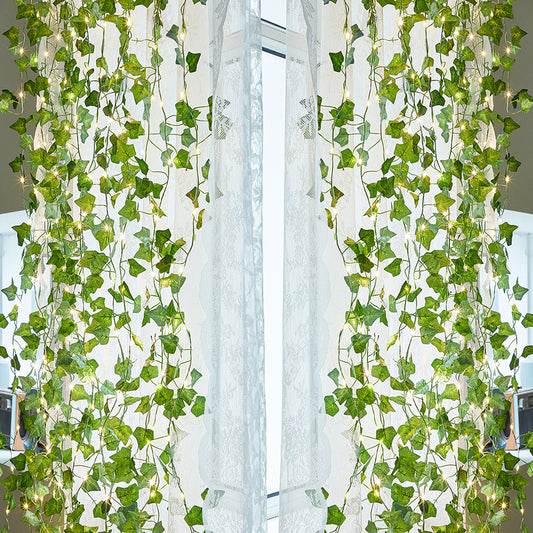 2X 10 Meters Ivy Leaf LED Garland String Lights 100 LEDs Artificial Vine Fairy Lights Party Decor