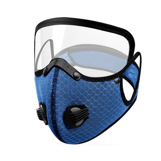 2 X Cycling Face Mask with Filtered Valve Blue