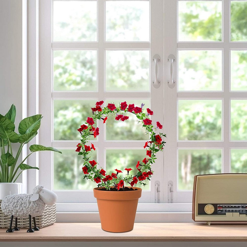 2X Round Heart Shape Plant Trellis Climbing Plants Flower Support Garden Trellis