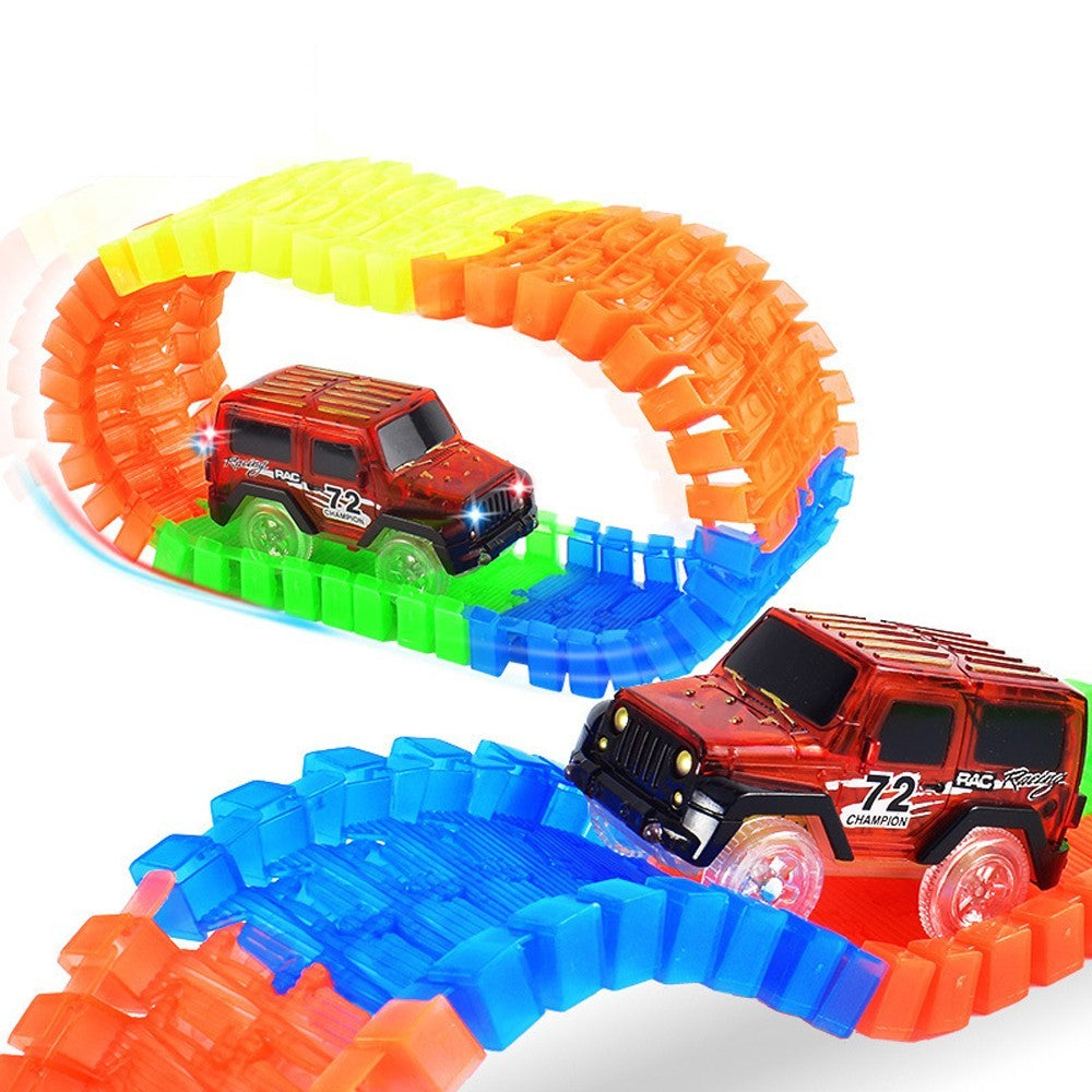 2 X 125pcs Children Flexible Glow In The Dark Car Race Track Set