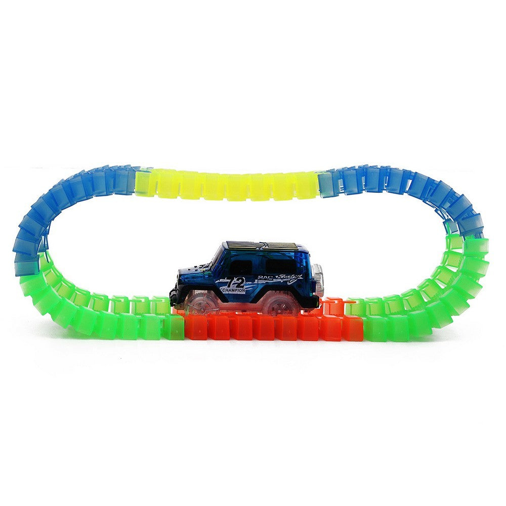 2 X 125pcs Children Flexible Glow In The Dark Car Race Track Set