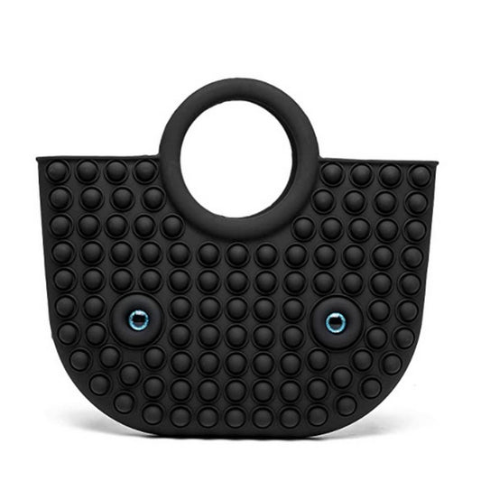 Black Pop Bubble Game Fidget Handbag 2 in 1 Stress Relaxation Toy Bag