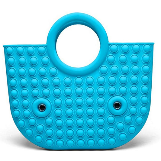 Blue Pop Bubble Game Fidget Handbag 2 in 1 Stress Relaxation Toy Bag