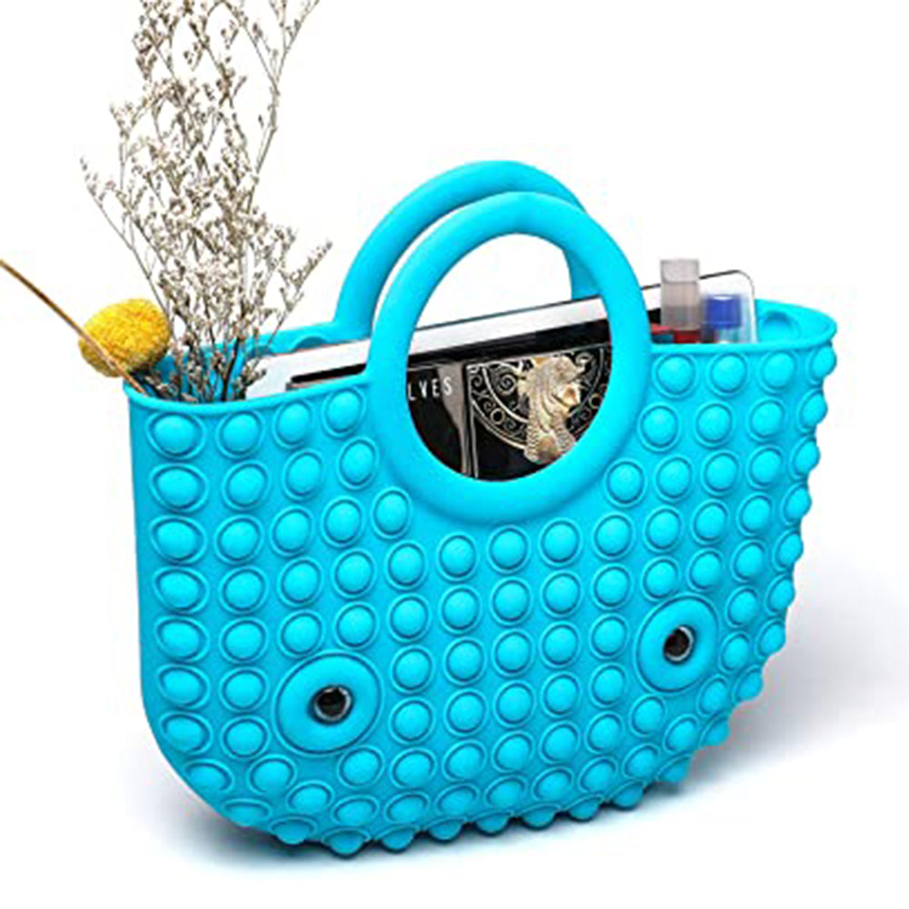 Blue Pop Bubble Game Fidget Handbag 2 in 1 Stress Relaxation Toy Bag
