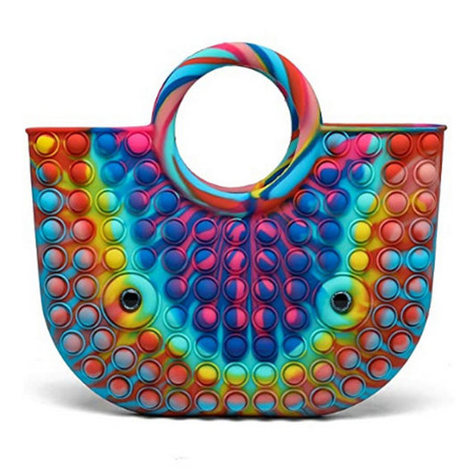 Colourful Pop Bubble Game Fidget Handbag 2 in 1 Stress Relaxation Toy Bag
