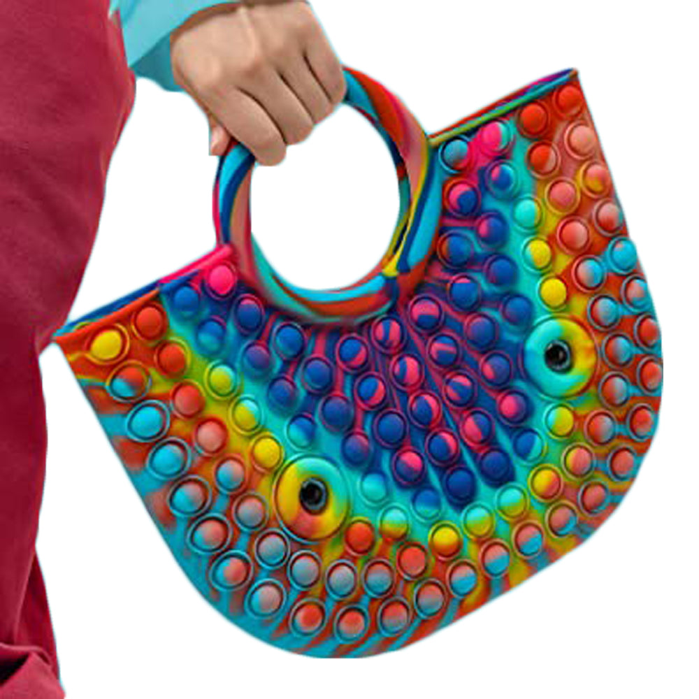 Colourful Pop Bubble Game Fidget Handbag 2 in 1 Stress Relaxation Toy Bag