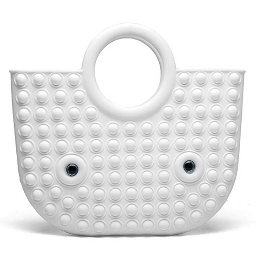 White Pop Bubble Game Fidget Handbag 2 in 1 Stress Relaxation Toy Bag