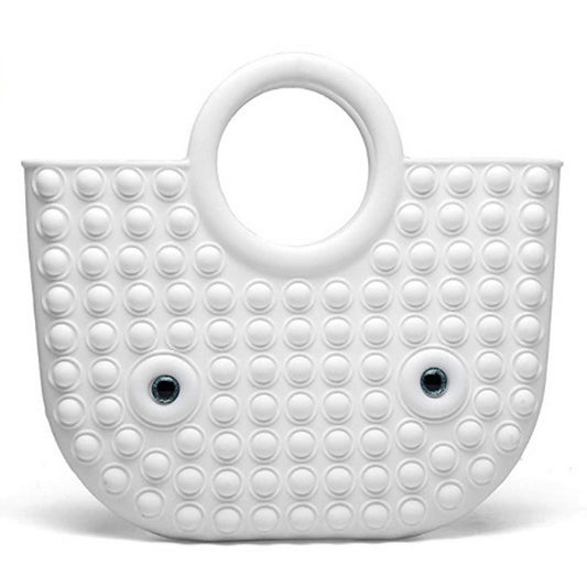 White Pop Bubble Game Fidget Handbag 2 in 1 Stress Relaxation Toy Bag