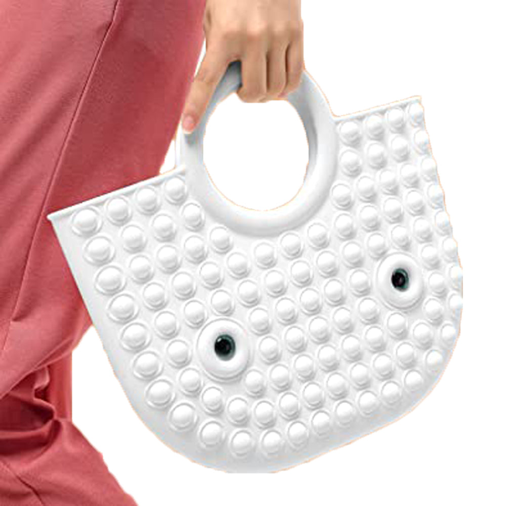 White Pop Bubble Game Fidget Handbag 2 in 1 Stress Relaxation Toy Bag