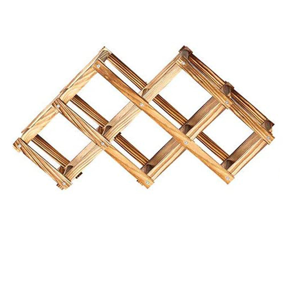 2 X For Six Bottles Foldable Wooden Wine Bottle Holder Wine Display Rack Shelf