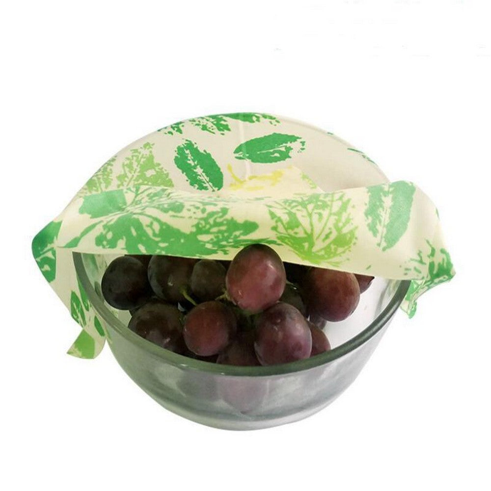 2 X Green Leaves Pattern Reusable Beeswax Food Cover Beeswax Food Wrap