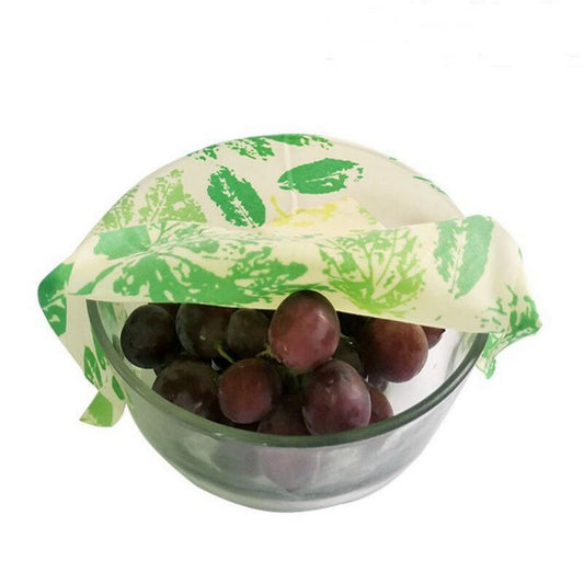 2 X Green Leaves Pattern Reusable Beeswax Food Cover Beeswax Food Wrap
