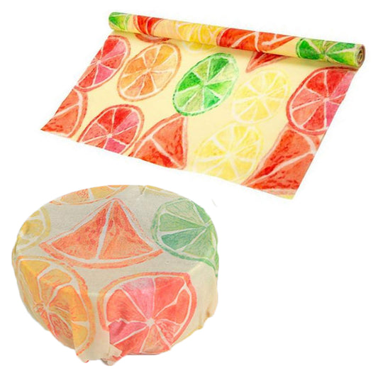 2 X Lemon Pattern Reusable Beeswax Food Cover Beeswax Food Wrap