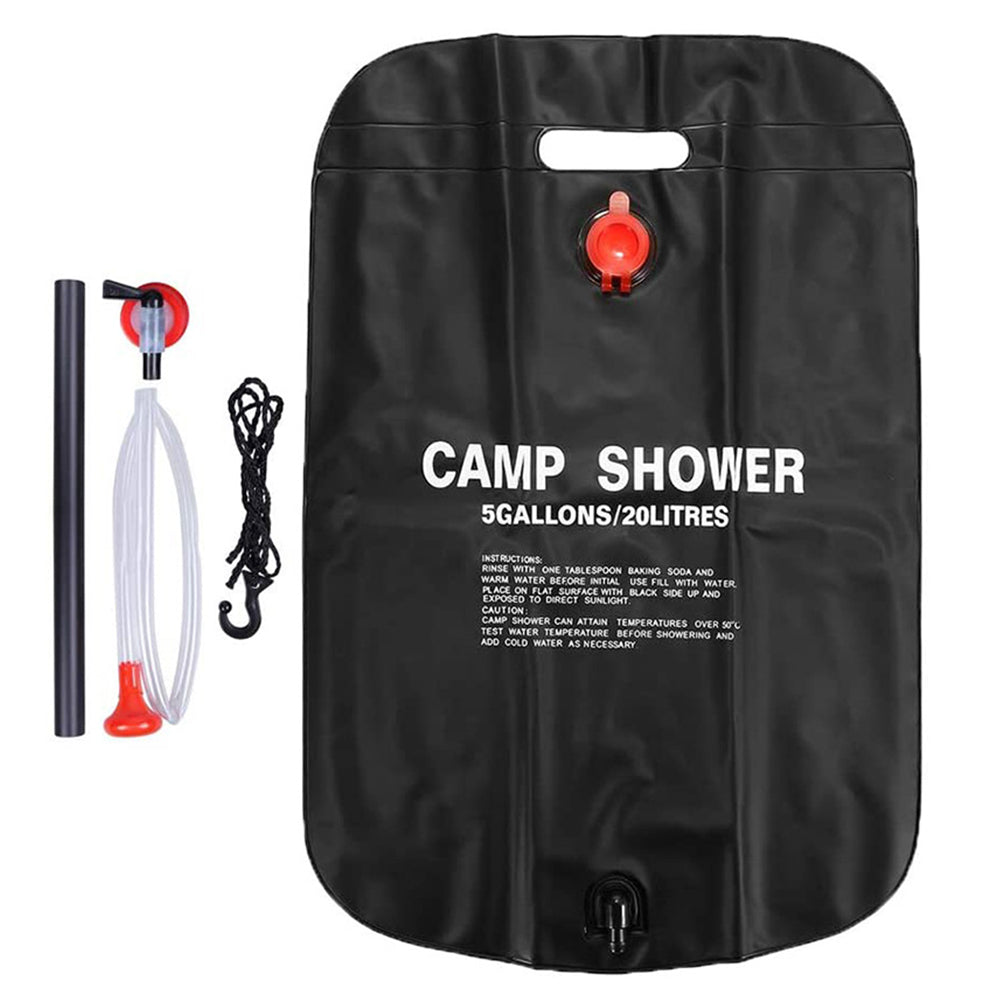 2Pcs 20L Camp Shower Bag Portable Solar Shower Bag Outdoor Shower Bag