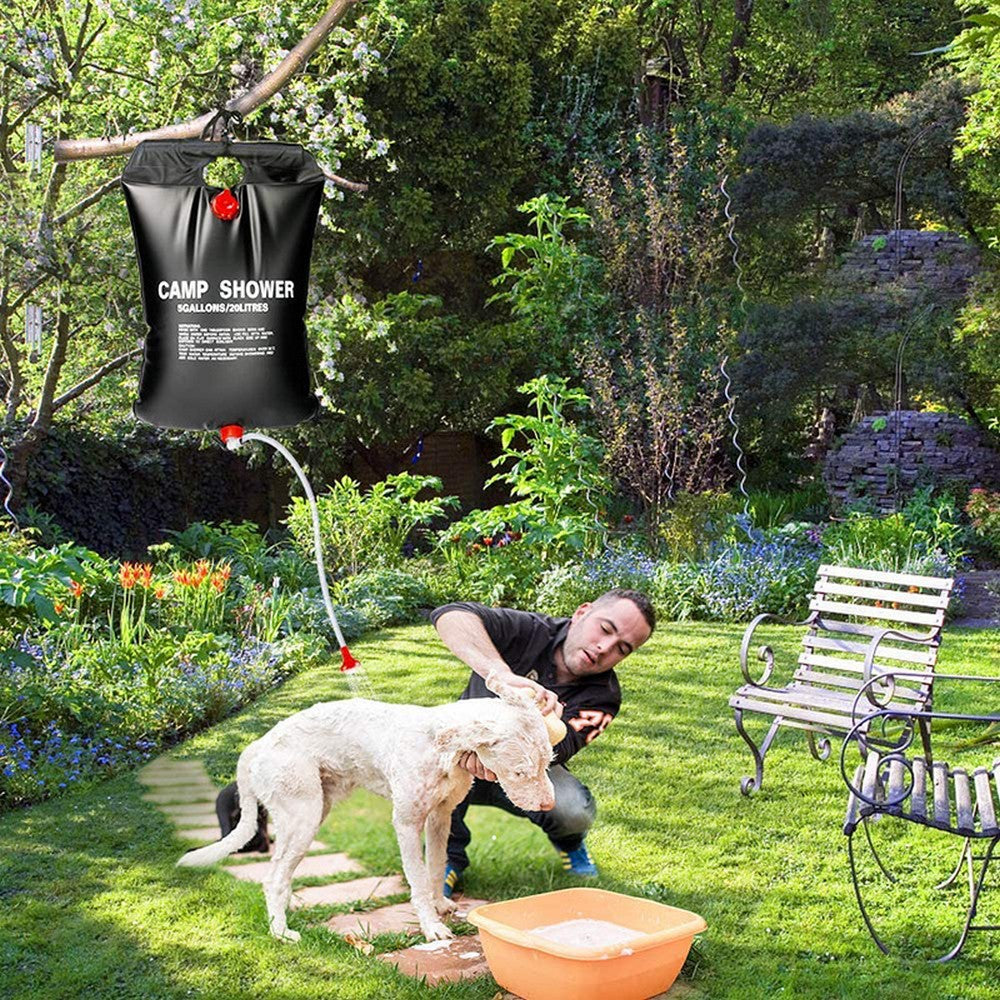 2Pcs 20L Camp Shower Bag Portable Solar Shower Bag Outdoor Shower Bag