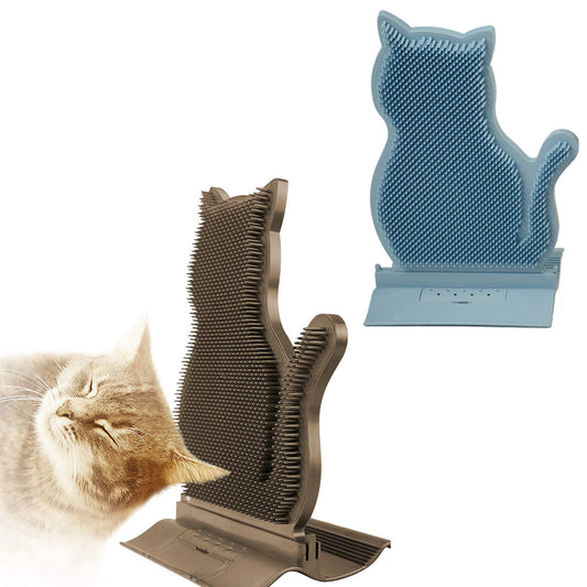 2 X Coffee Blue Cat Self Groomer Brush Cat Face Massager Pet Rubbing Post