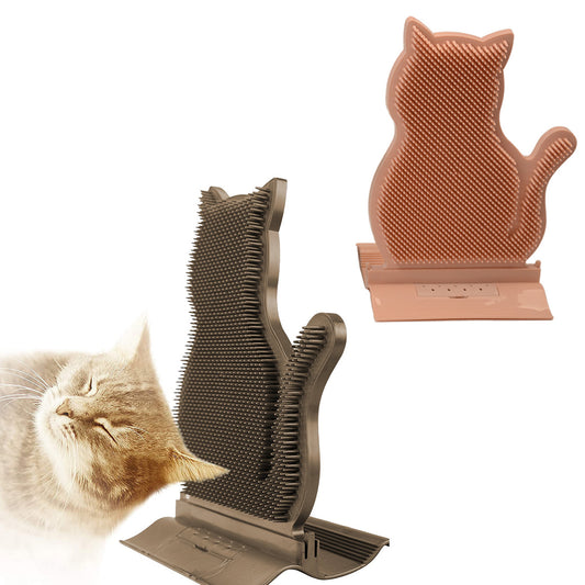 2 X Coffee Pink Cat Self Groomer Brush Cat Face Massager Pet Rubbing Post