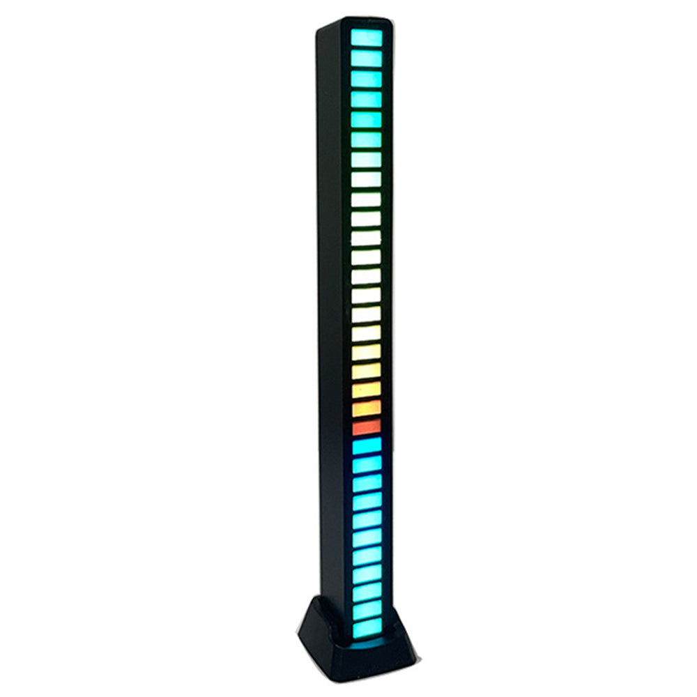 1X Black 32 LED RGB Sound App Control Light Bar Strip Light Car Atmosphere Light