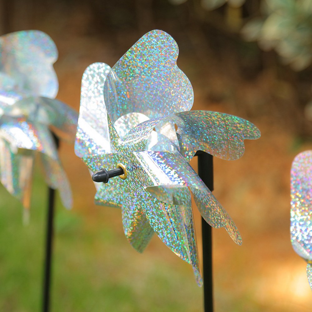 10 X Bird Blinder Repellent Reflective Pinwheels for Garden Yard Patio Lawn