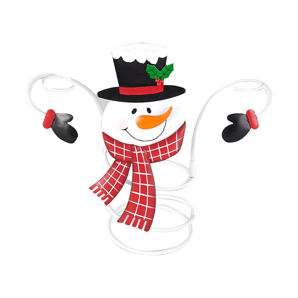 Christmas Wine Bottle and Glass Holder Storage Drying Stand Snowman Style