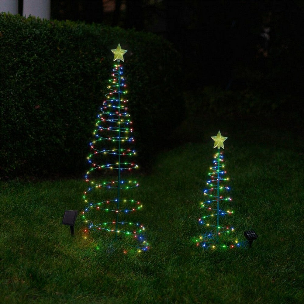 2Pcs LED Solar Powered Christmas Tree Stake Light Outdoor Solar In-ground Light
