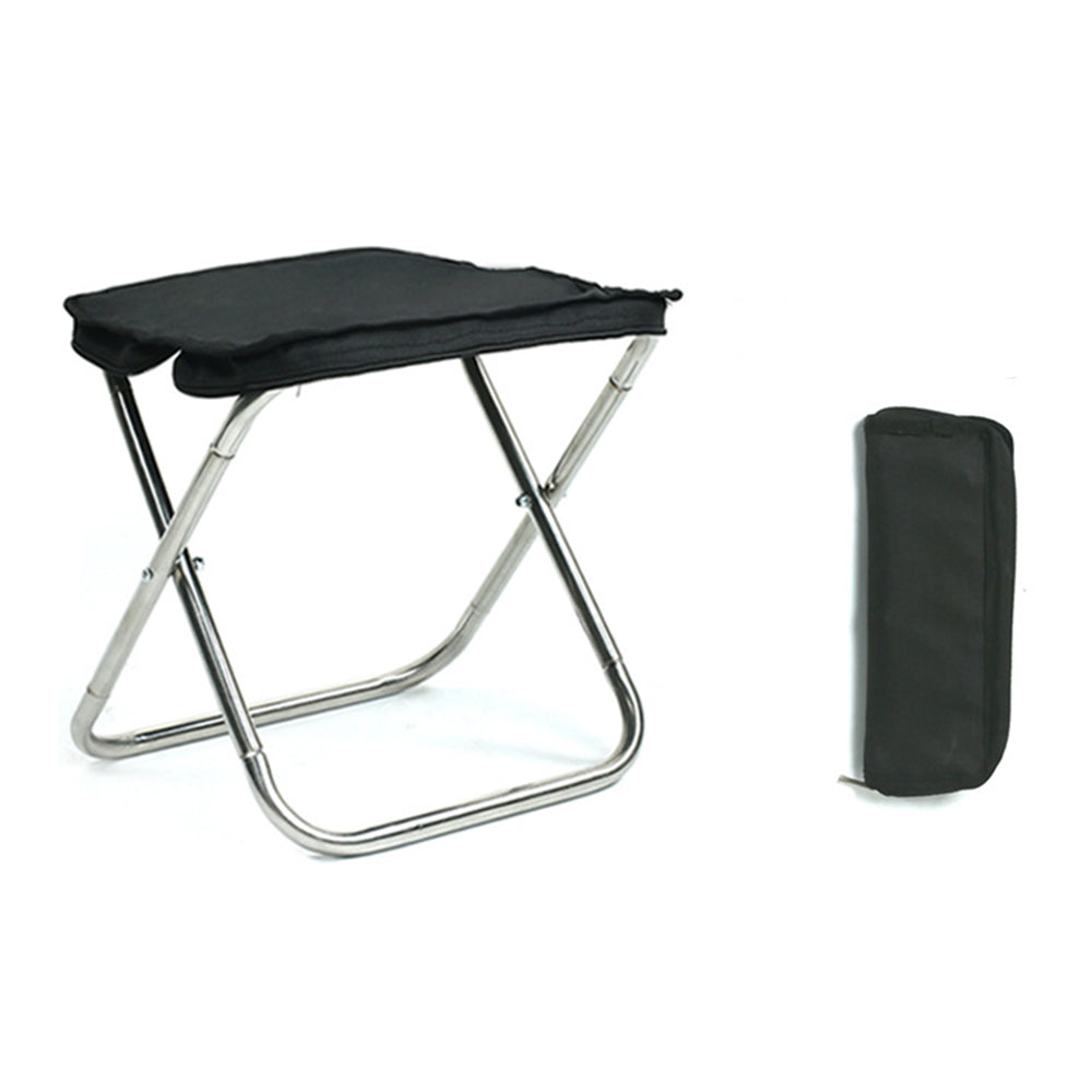 2 X Black Portable Camping Chair Outdoor Folding Chair with Storage Bag