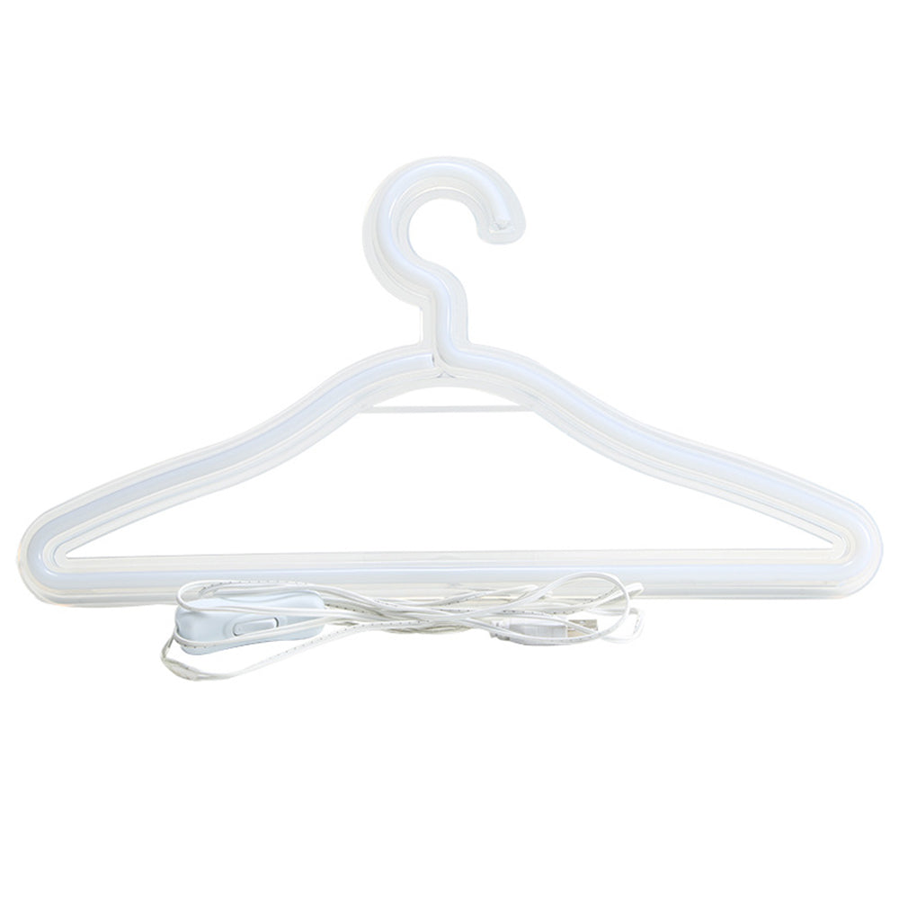 Two White LED Neon Light Clothes Hanger Lamp