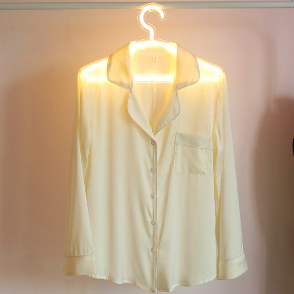 One Warm White LED Neon Light Clothes Hanger Lamp