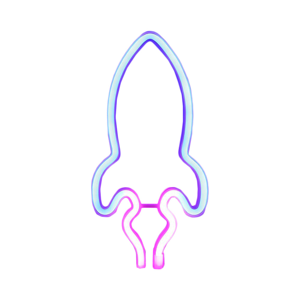 Rocket Shaped LED Neon Light Wall Hanging Lamp